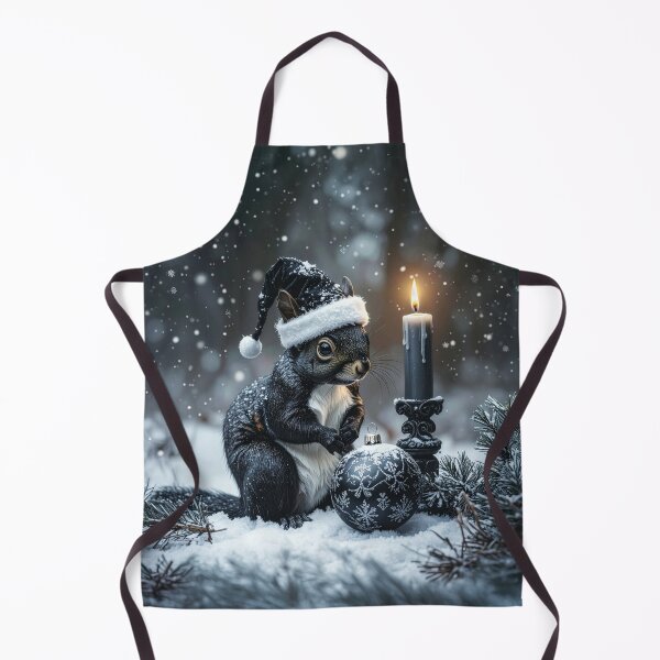 Item preview, Black Gothic squirrel with Christmas candle in the snow designed and sold by Mystic-Art-2.