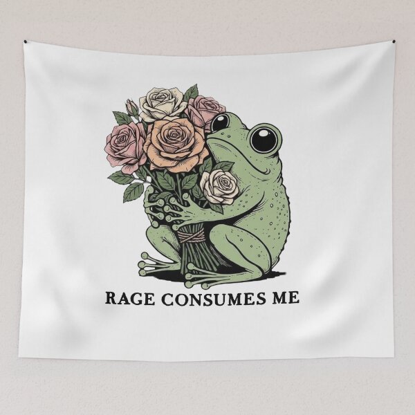 Item preview, Rage Consumes Me frog holding flowers designed and sold by surgedesigns.