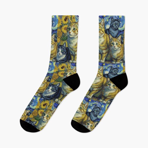 Item preview, Cats Among the Van Gogh Sunflowers designed and sold by Adrplatinium.