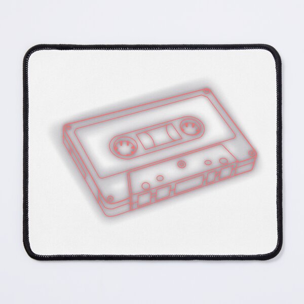 Item preview, Orange Neon Cassette Tape with Gray Glow Retro Art designed and sold by The Soapiest Goat.