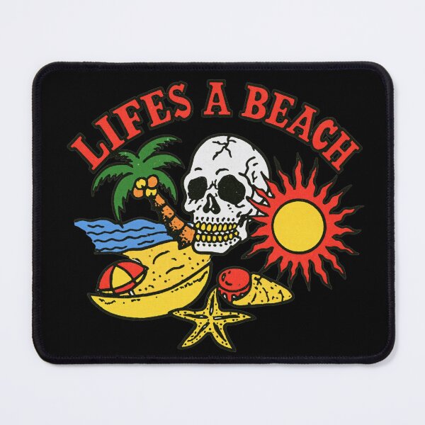 Item preview, Life's A Beach Skull Tattoo Design designed and sold by GrooveAndGlow.