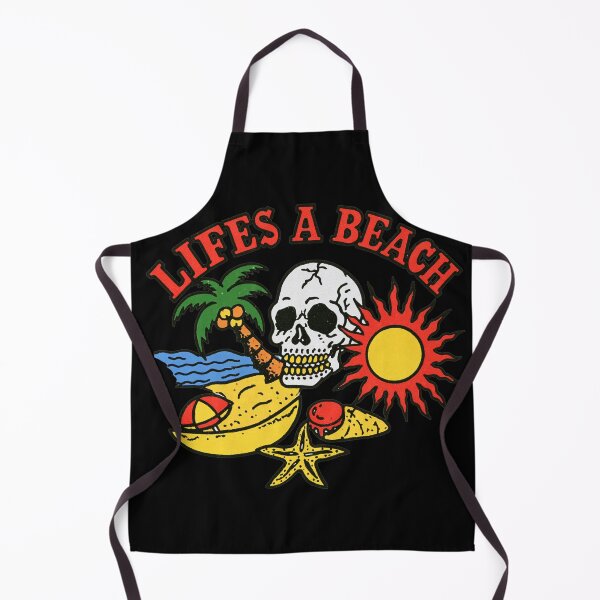 Item preview, Life's A Beach Skull Tattoo Design designed and sold by GrooveAndGlow.