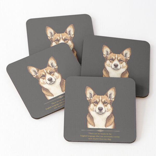 Item preview, Corgi Mix Dog Portrait Love Quote designed and sold by WaggingTailsCo.
