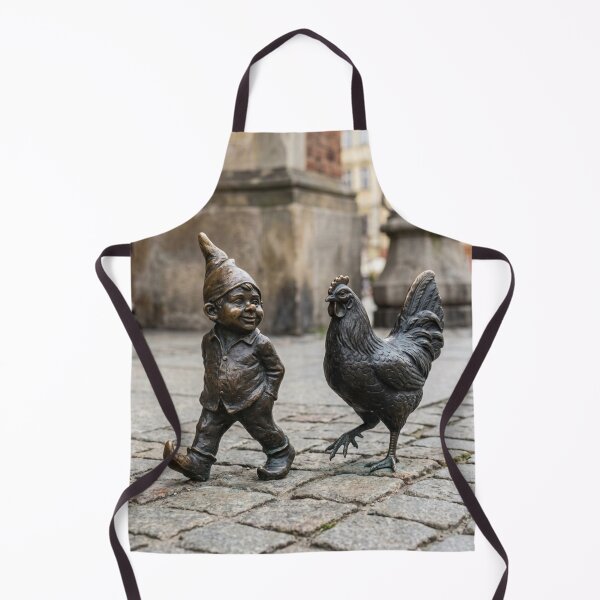 Item preview, Wroclaw Gnome With Langshan Chicken – Bronze Garden Gnome Folk Art designed and sold by Purrfecta.