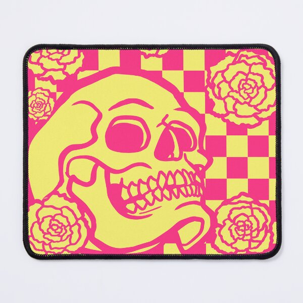 Item preview, Skull and Roses Checkerboard (Pink Version) designed and sold by JanGrackle.