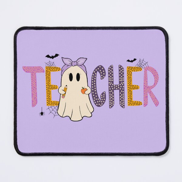 Item preview, Halloween Teacher Ghost with Pencil Bow Preppy Fall School Spirit designed and sold by FreshVibe Prints.