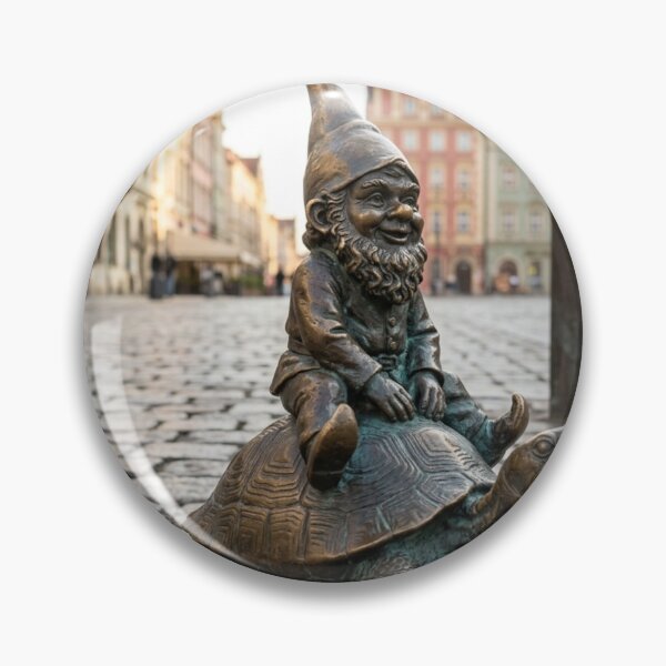 Item preview, Wroclaw Gnome With Turtle – Bronze Garden Gnome Folk Art designed and sold by Purrfecta.