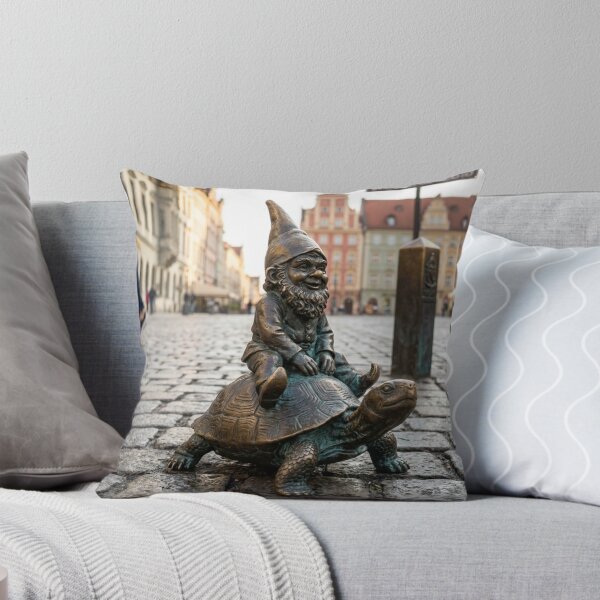 Item preview, Wroclaw Gnome With Turtle – Bronze Garden Gnome Folk Art designed and sold by Purrfecta.