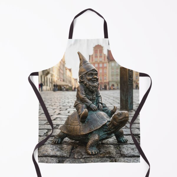 Item preview, Wroclaw Gnome With Turtle – Bronze Garden Gnome Folk Art designed and sold by Purrfecta.