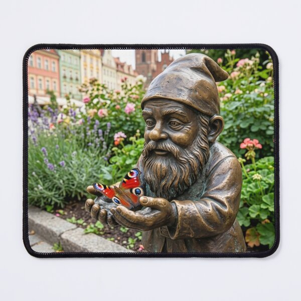 Item preview, Wroclaw Gnome With Butterfly – Bronze Garden Gnome Folk Art designed and sold by Purrfecta.