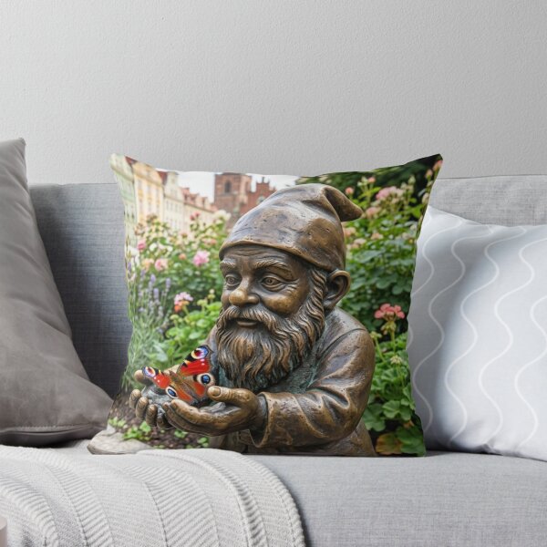 Item preview, Wroclaw Gnome With Butterfly – Bronze Garden Gnome Folk Art designed and sold by Purrfecta.
