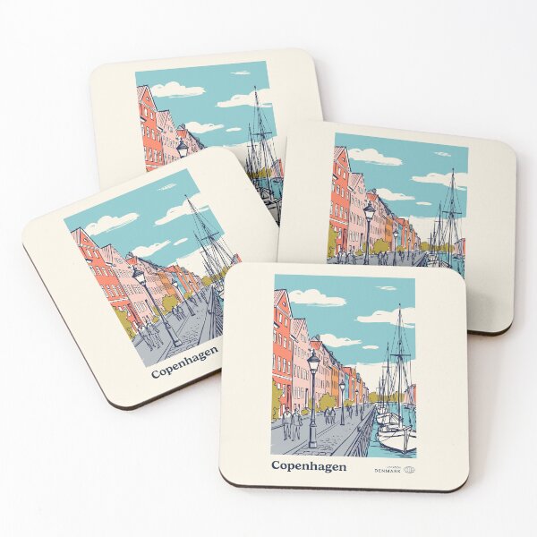 Item preview, Copenhagen Vintage Retro Denmark Travel designed and sold by RareDeerArt.