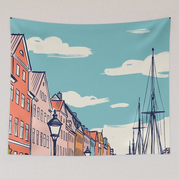 Item preview, Copenhagen Vintage Retro Denmark Travel designed and sold by RareDeerArt.