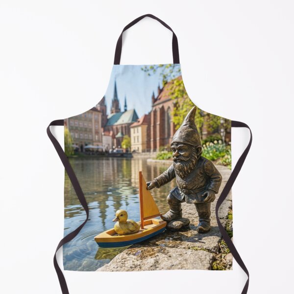 Item preview, Wroclaw Gnome With Duck – Bronze Garden Gnome Folk Art designed and sold by Purrfecta.