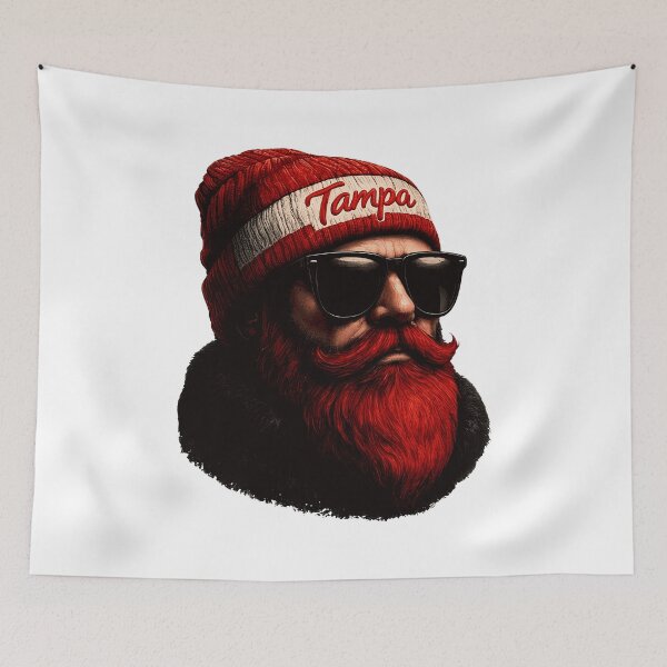 Item preview, Stylish Bearded Man Red Beanie Sunglasses designed and sold by sionOberst01.