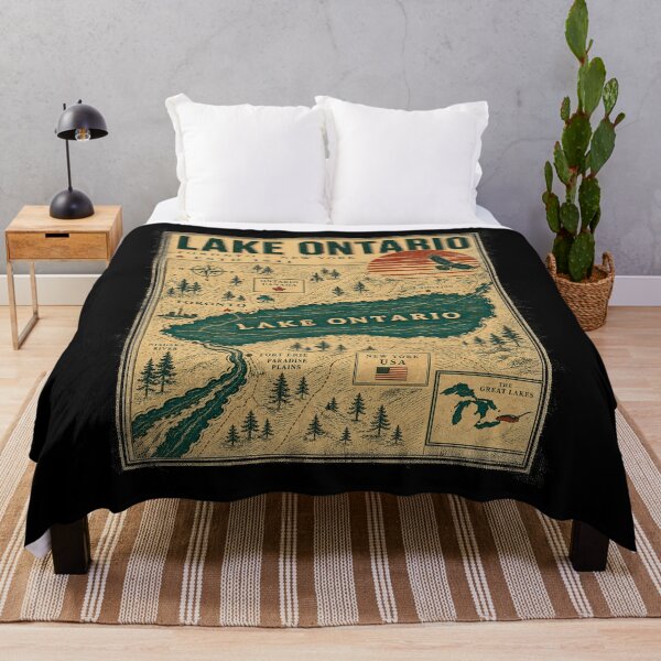 Item preview, Lake Ontario Vintage Map Toronto New York Estd 1641 Retro designed and sold by GiftsProShop.