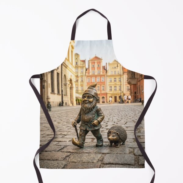 Item preview, Wroclaw Gnome With Hedgehog – Bronze Garden Gnome Folk Art designed and sold by Purrfecta.