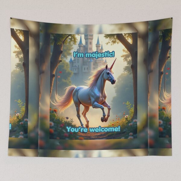 Item preview, Majestic Unicorn in Enchanted Forest Castle designed and sold by TetelestaiWeave.