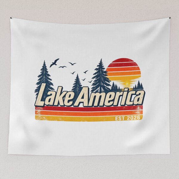 Item preview, Lake America Vintage Sunset Men Women  designed and sold by first-shirt ⭐ ⭐ ⭐ ⭐ ⭐.