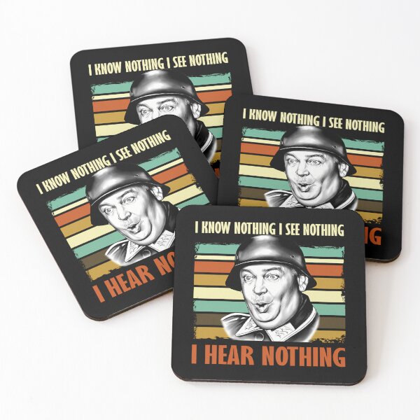 Item preview, John Banner Quote I Know Nothing I See Nothing I Hear Nothing Hogans Heroes designed and sold by AllysonAbraham.