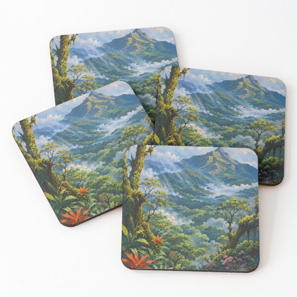 Item preview, Misty Tropical Cloud Forest Mountain Landscape designed and sold by GutyzDesignsES.