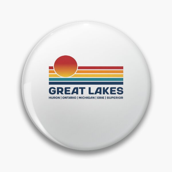 Item preview, Great Lakes Retro Sunset Vintage Lake Michigan Huron Ontario Graphic designed and sold by AnanamorphArter.