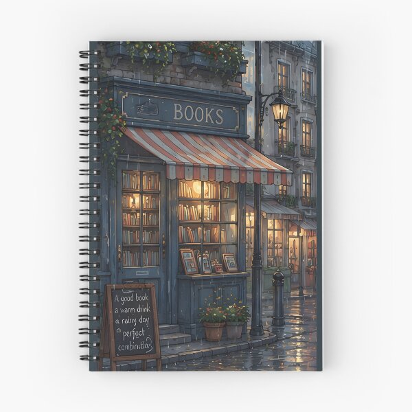 Item preview, Rainy Bookshop Abroad – Cozy Travel Illustration designed and sold by KWW SHOP.
