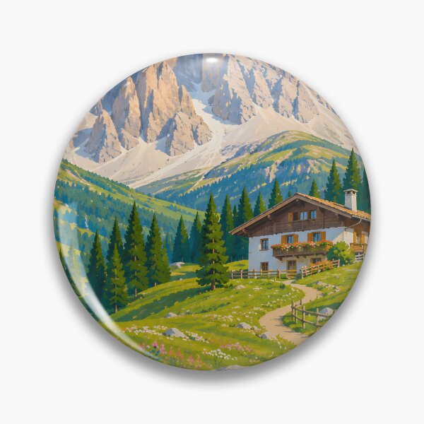 Item preview, Alpine Mountain Chalet with Wildflower Meadow designed and sold by GutyzDesignsES.