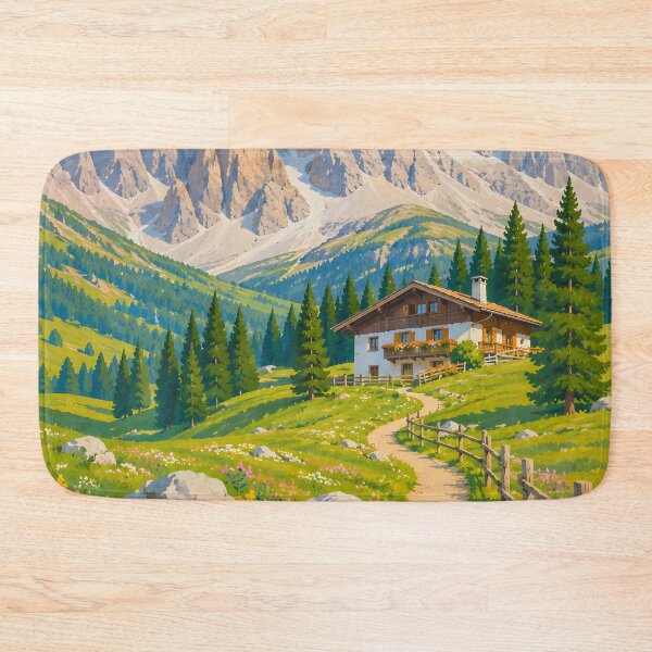 Item preview, Alpine Mountain Chalet with Wildflower Meadow designed and sold by GutyzDesignsES.