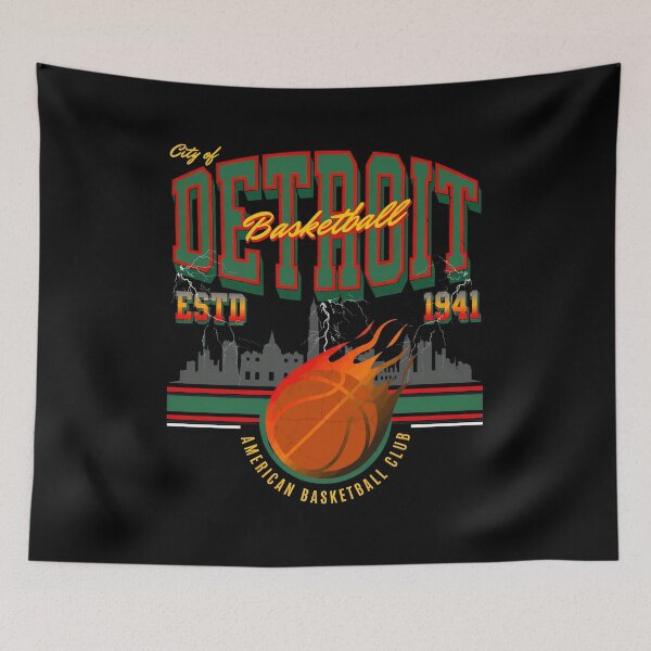 Item preview, Detroit Basketball Vintage Flames Retro  designed and sold by Corolla19.