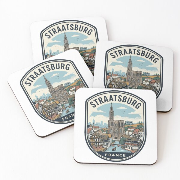 Item preview, Vintage Strasbourg France Travel Badge City Skyline designed and sold by k3rstman1.