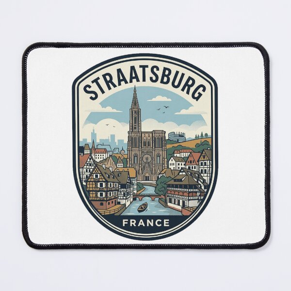 Item preview, Vintage Strasbourg France Travel Badge City Skyline designed and sold by k3rstman1.