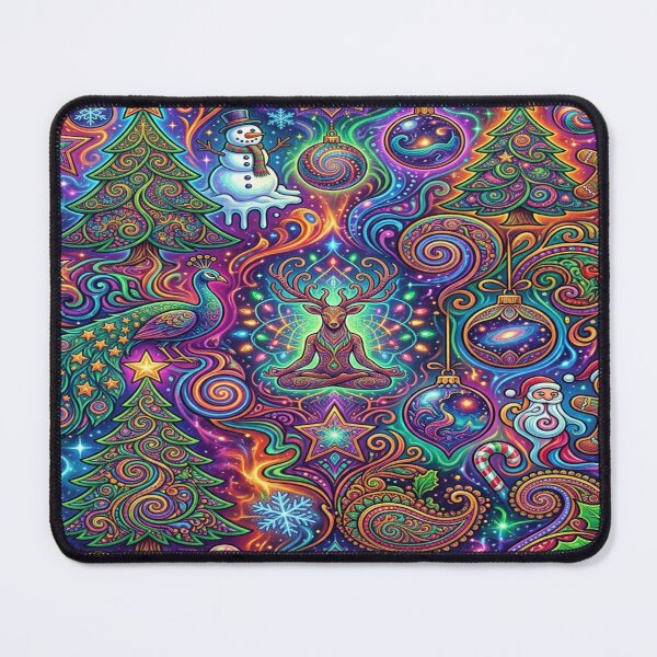 Item preview, Vibrant Psychedelic Christmas Seamless Interlocking Tapestry designed and sold by Solomon-Ent-144.