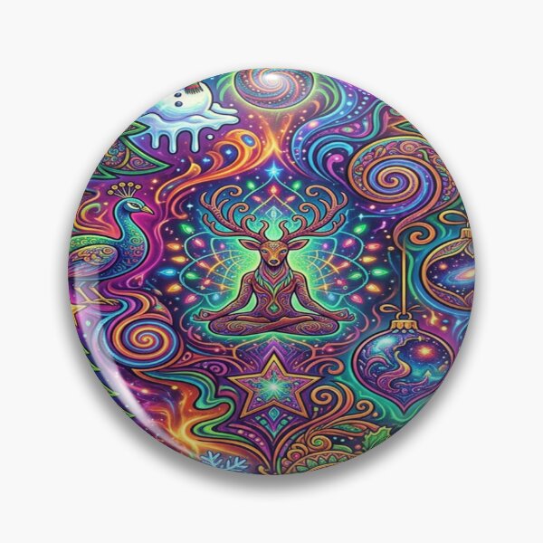 Item preview, Vibrant Psychedelic Christmas Seamless Interlocking Tapestry designed and sold by Solomon-Ent-144.