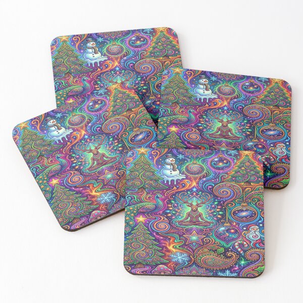 Item preview, Vibrant Psychedelic Christmas Seamless Interlocking Tapestry designed and sold by Solomon-Ent-144.