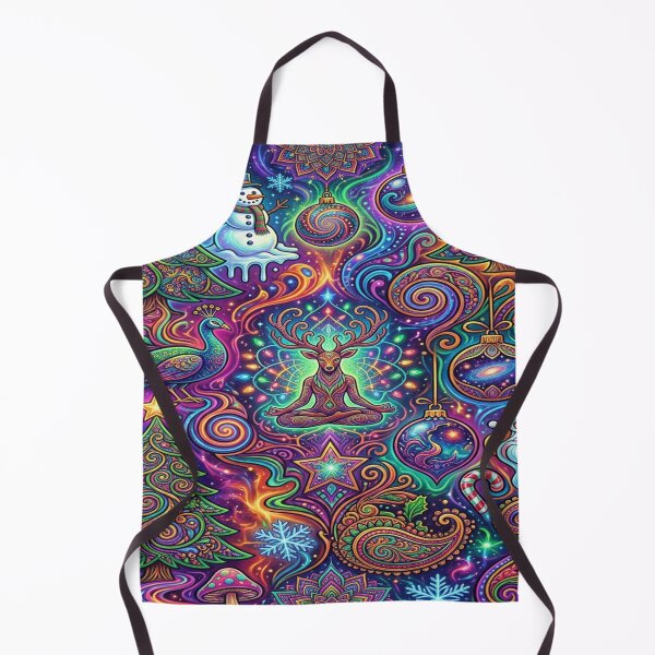 Item preview, Vibrant Psychedelic Christmas Seamless Interlocking Tapestry designed and sold by Solomon-Ent-144.