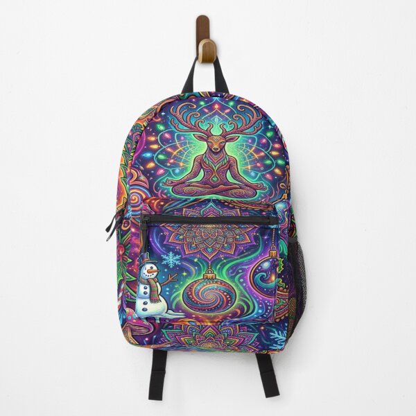 Item preview, Vibrant Psychedelic Christmas Seamless Interlocking Tapestry designed and sold by Solomon-Ent-144.