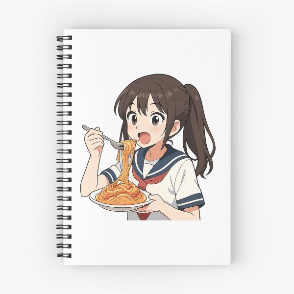 Item preview, Anime Schoolgirl Eating Spaghetti designed and sold by Vision Crafted.