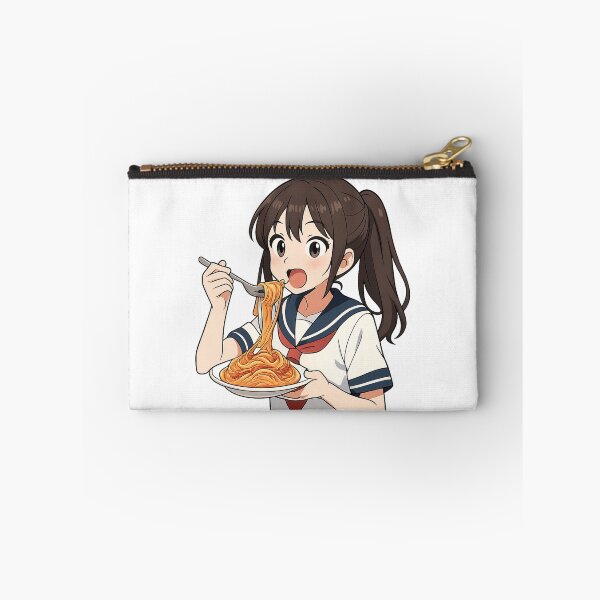 Item preview, Anime Schoolgirl Eating Spaghetti designed and sold by Vision Crafted.