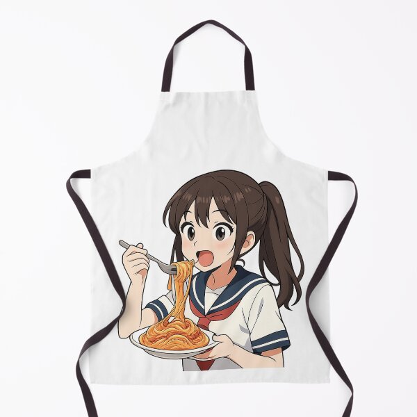 Item preview, Anime Schoolgirl Eating Spaghetti designed and sold by Vision Crafted.