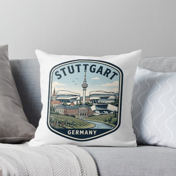 Item preview, Vintage Stuttgart Germany Skyline Travel Emblem designed and sold by k3rstman1.