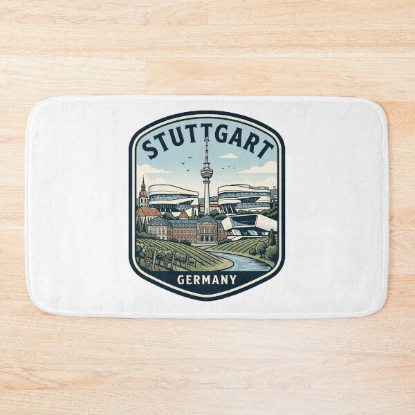 Artikelvorschau, Vintage Stuttgarter Skyline Reiseemblem entworfen und verkauft von k3rstman1.