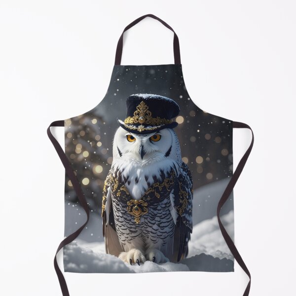 Item preview, White owl in the snow, baroque gold robe for Christmas designed and sold by Mystic-Art-2.