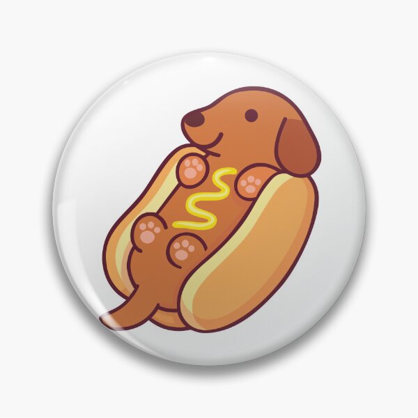 Item preview, Cute Kawaii Dachshund Wiener Dog Hotdog Funny Food Art designed and sold by CLUB SODA KID DESIGNS.
