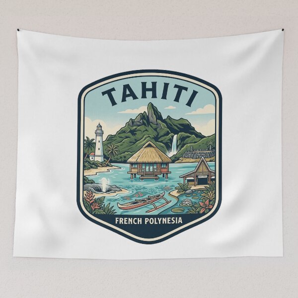 Item preview, Tahiti French Polynesia Vintage Travel Sticker designed and sold by k3rstman1.
