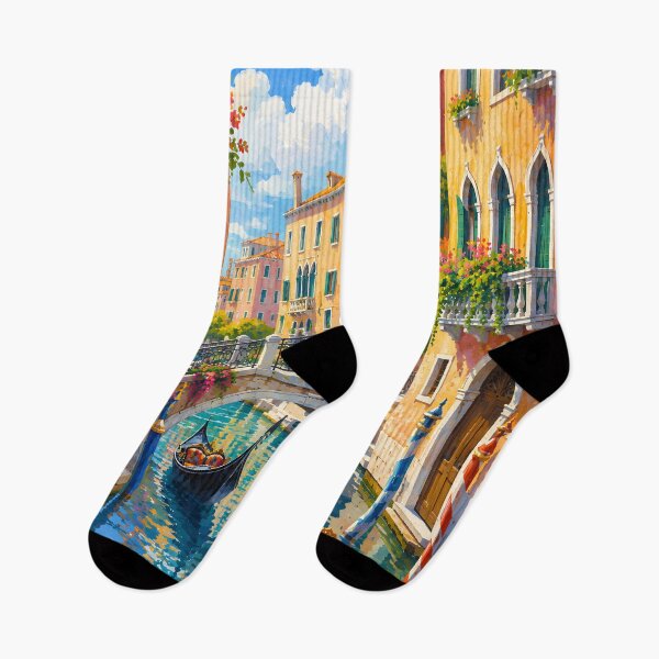 Item preview, Romantic Venice Canal with Gondolas and Colorful Italian Architecture designed and sold by GutyzDesignsES.