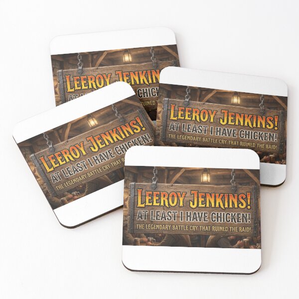 Item preview, Humorous Leeroy Jenkins Wooden Tavern Sign Text Design designed and sold by Solomon-Ent-144.