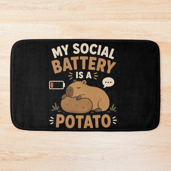 Item preview, My Social Battery Is A Potato Funny Capybara Introvert designed and sold by mraihan.