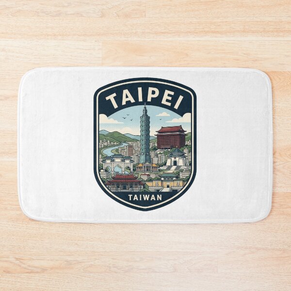 Item preview, Taipei Taiwan Skyline Vintage Travel Badge designed and sold by k3rstman1.