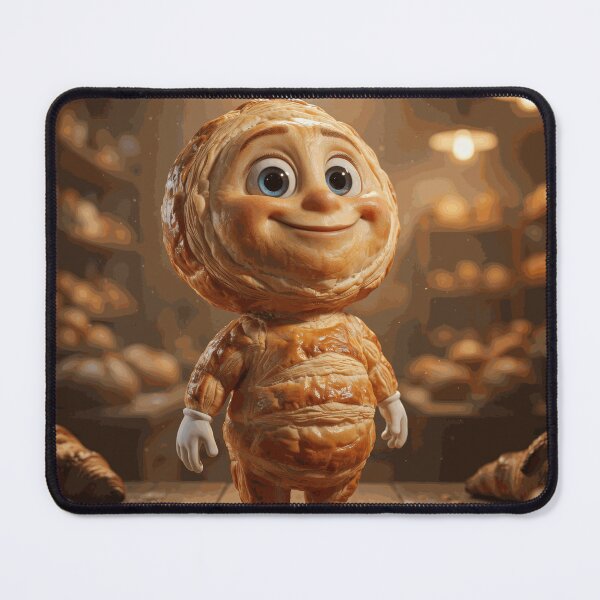 Item preview, Cute Croissant Bread Character in Cozy Bakery designed and sold by CaldWinslyQA.